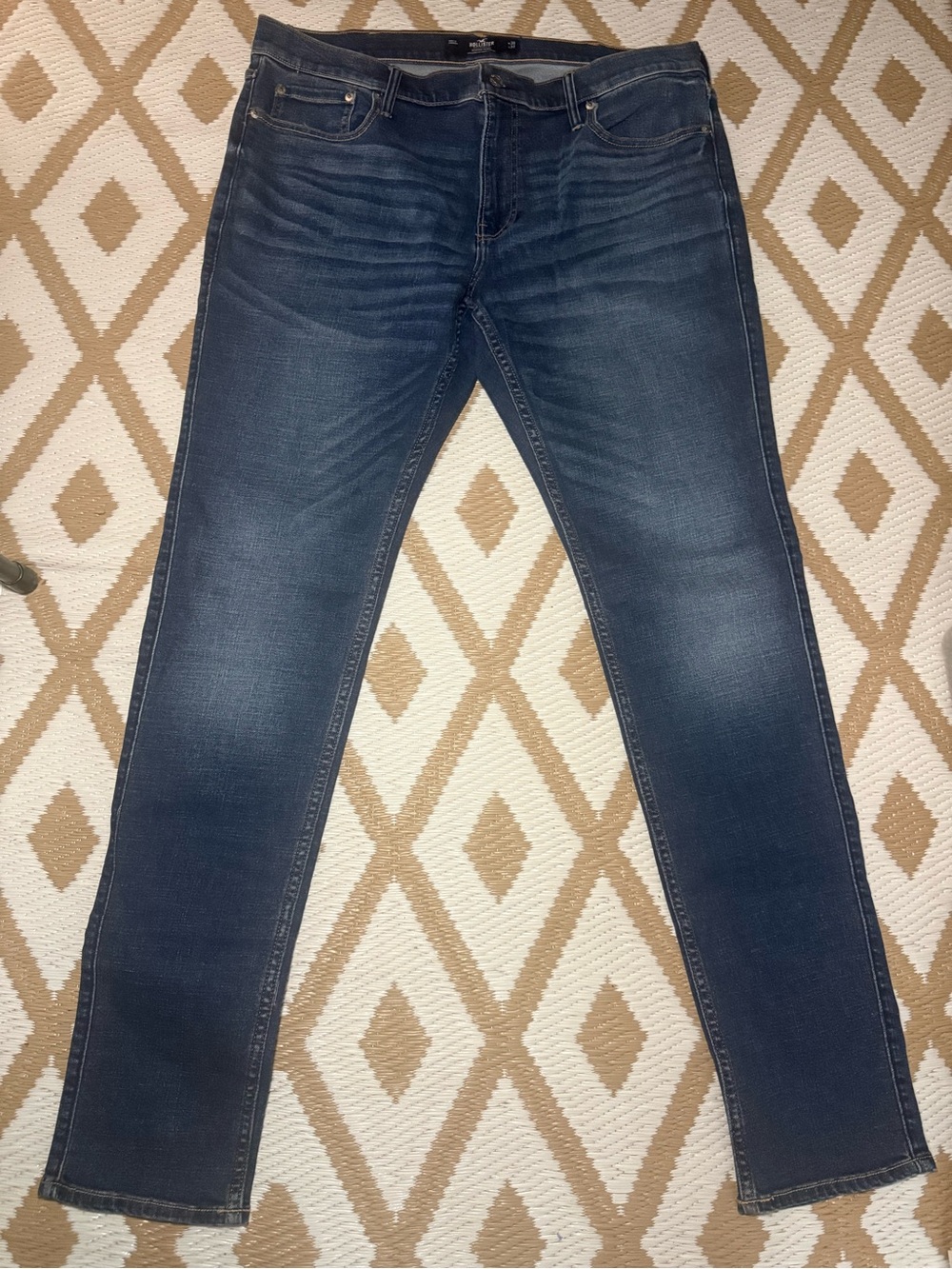 Hollister Men's Skinny Jeans in Dark Blue